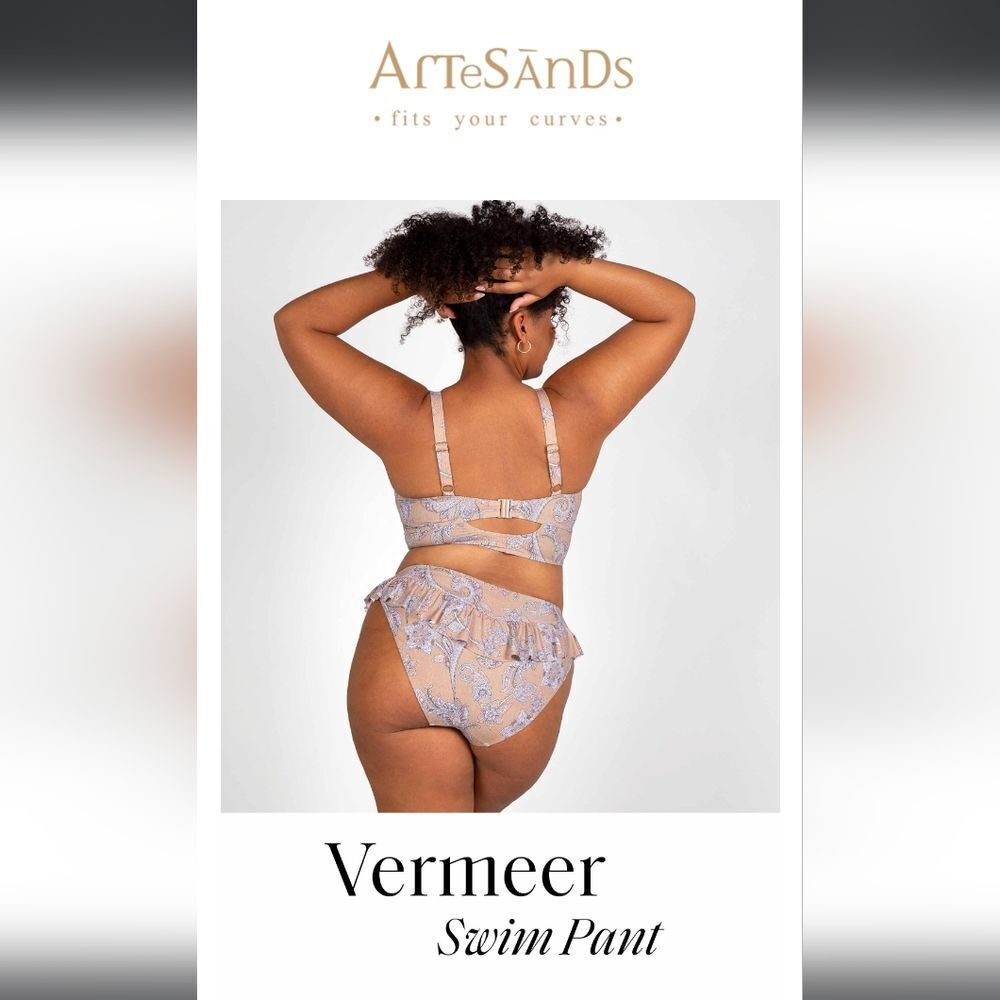 Artesands Vilvaldi's Verse Vermeer Frill Swim Pant Paisley Size US 10 NWT